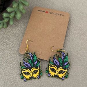 MARDI GRAS BALL MASK EARRINGS NWT LOUISIANA NEW ORLEANS HANDMADE